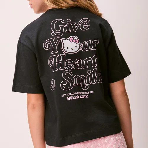 Blusa TShirt Hello Kitty Heart&Smile Preto Authoria