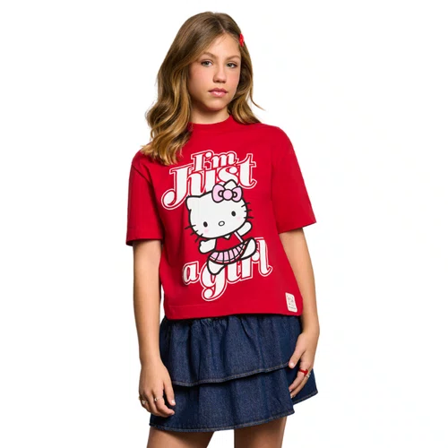 Blusa TShirt Hello Kitty Vermelho Just a Girl Authoria