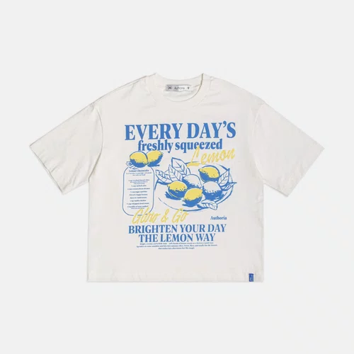 Blusa TShirt Lemons Every Day's Off White Authoria