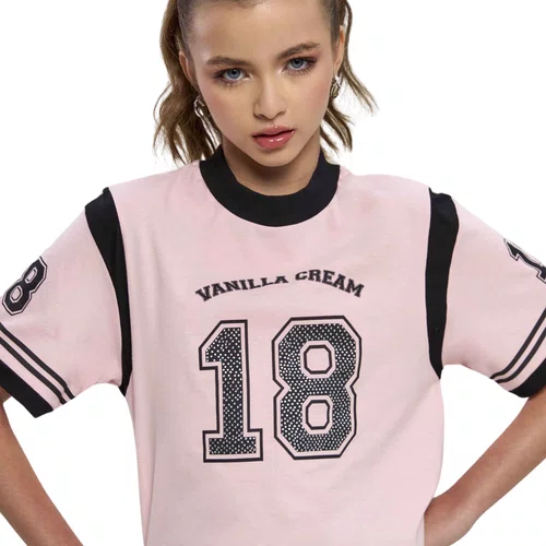 Blusa Tshirt Rosa College Vanilla Cream
