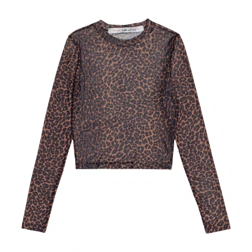 Blusa Tule Animal Print Leopard Authoria