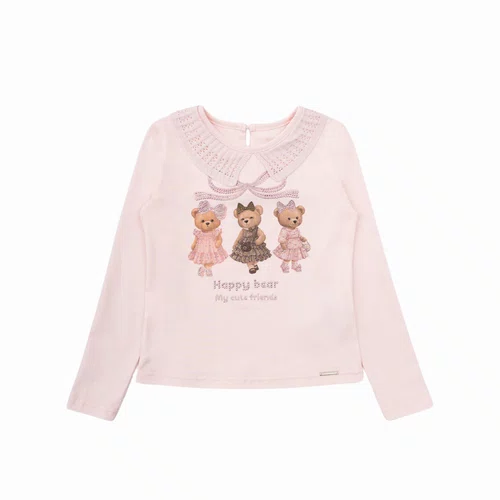 Blusa Ursinhas Happy Gola Tricot Pituchinhus