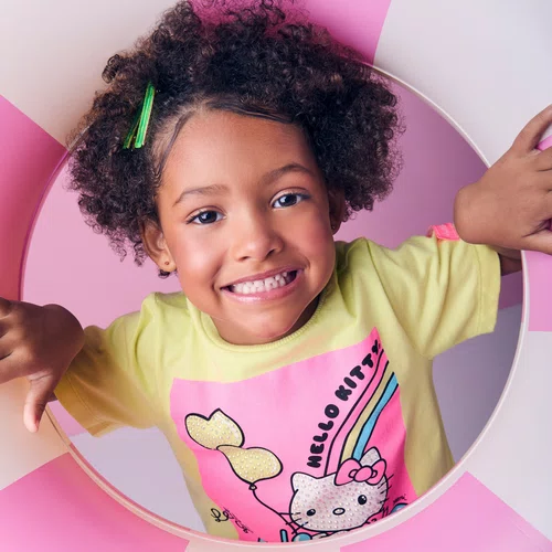 Blusa Verde Hello Kitty Carro Feliz Momi