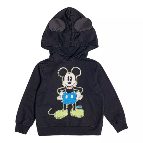 Blusão Moletom Preto Orelhas Mickey Youccie