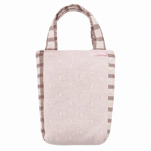 Bolsa Tricot Ursinha Xadrez PomPom Pituchinhus
