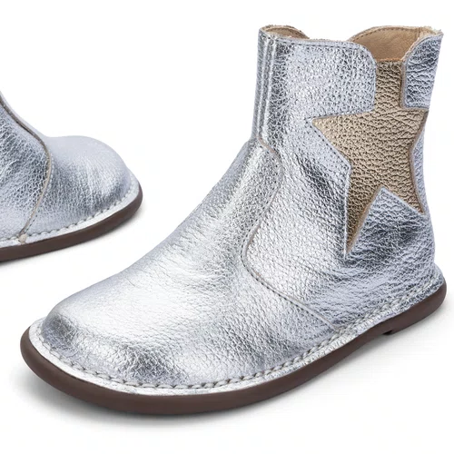Bota Galaxia Couro Argent Prata Petit Cheval
