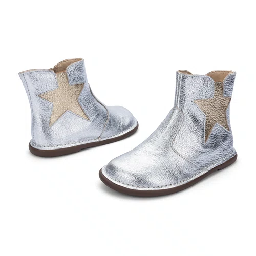 Bota Galaxia Teen Couro Argent Prata Petit Cheval