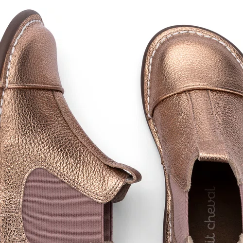 Bota Pião Teen Couro Cobre Petit Cheval