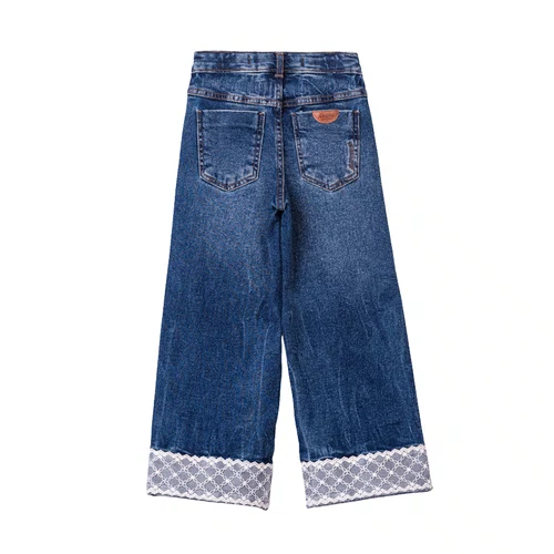 Calça Jeans Barrado Renda Anime