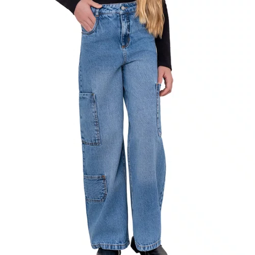 Calça Jeans Cargo Utilitaria Vanilla