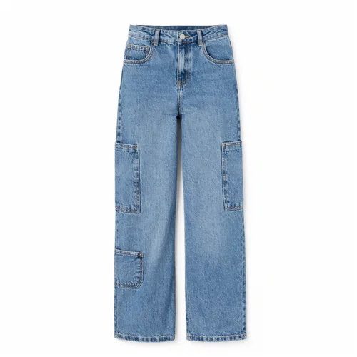 Calça Jeans Cargo Utilitaria Vanilla