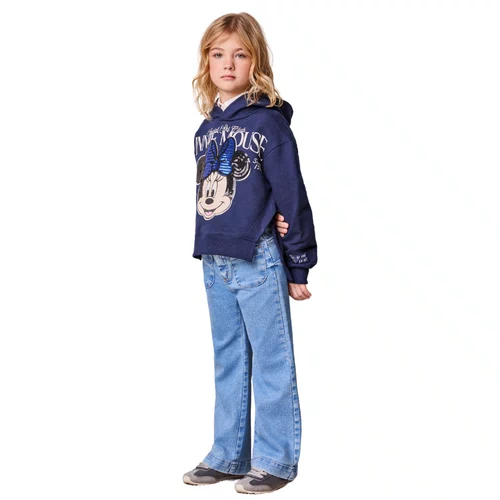 Calça Jeans Clara Bolsos Frontais Anime