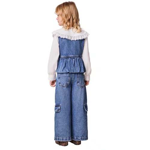 Calça Jeans Wide Estilo Cargo Anime