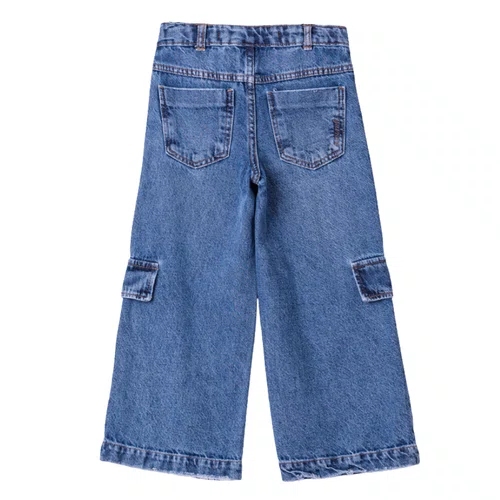 Calça Jeans Wide Estilo Cargo Anime