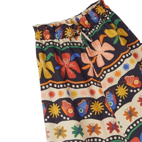 Calça Midi Flor Cosmica Bege Fabula