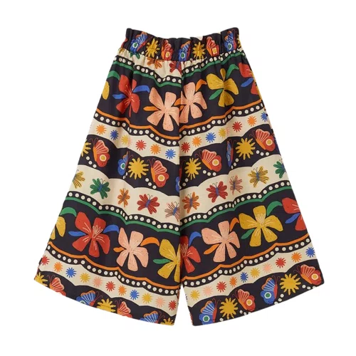 Calça Midi Flor Cosmica Bege Fabula