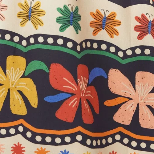 Calça Midi Flor Cosmica Bege Fabula