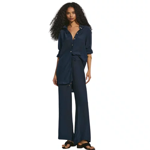 Calça Pantalona Lisos Shantung Dark Sky Cia Maritima