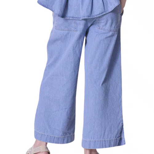 Calça Reta Jeans Fino Laços Aplicados Pituchinhus