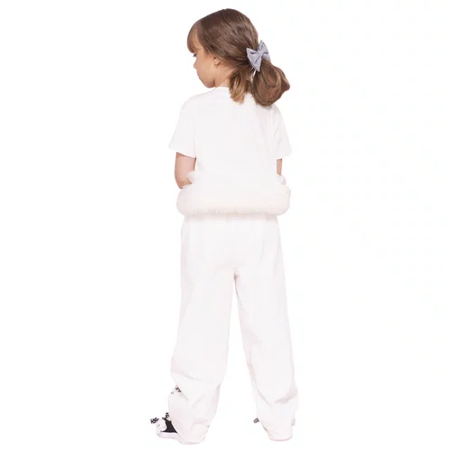 Calça Sarja Baggy Ursinhos e Laços Off White Pituchinhus