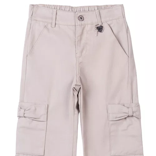 Calça Sarja Wide Cargo Bege Anime