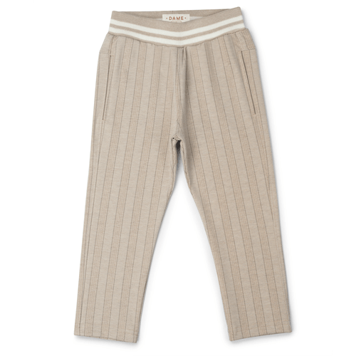 Calça Tricot bege Listra Classica Risca Dame
