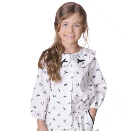 Camisa Algodão Estampada Mini Lacinhos Pituchinhus
