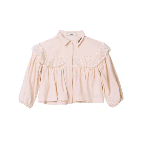 Camisa com Renda Bege Vanilla Anime