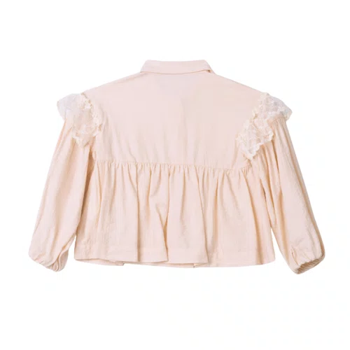 Camisa com Renda Bege Vanilla Anime