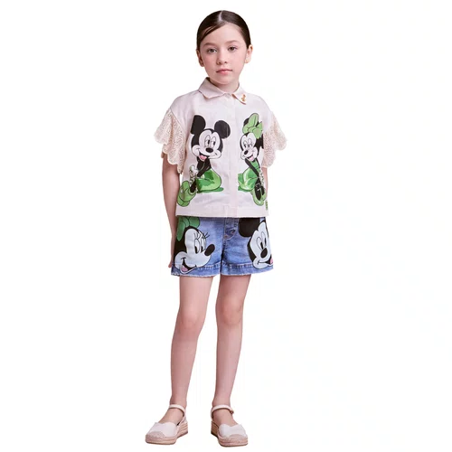 Camisa Disney Minnie e Mickey Verdinho Anime