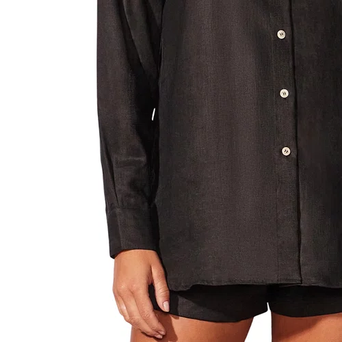 Camisa em Linho Hermosa Preto Cia Maritima