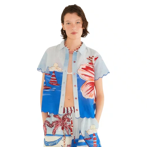 Camisa Festone Diario De Verao Farm