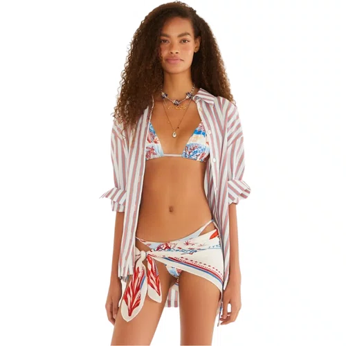 Camisa Fio Tinto Listras Hibisco Farm