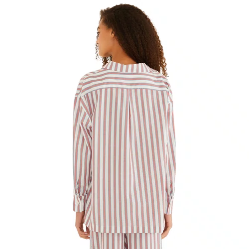 Camisa Fio Tinto Listras Hibisco Farm