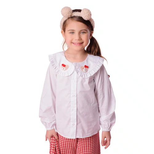 Camisa Gola Badados Ursas Bordado Pituchinhus