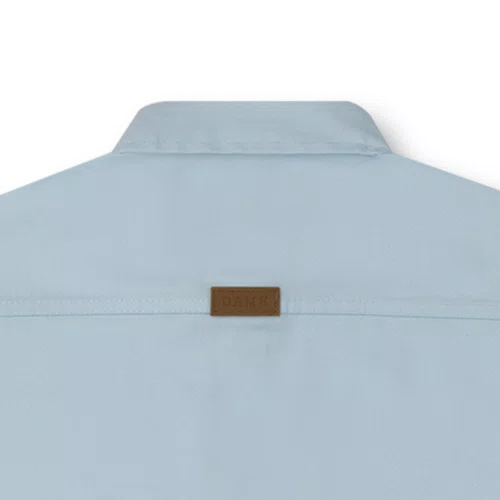 Camisa Infantil Lisa Tricoline Manga Longa Azul Claro Dame