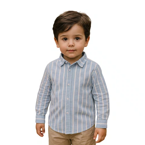 Camisa Linho Listrada Denim Dame