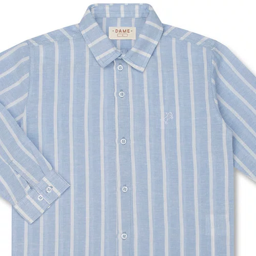 Camisa Linho Listrada Denim Dame