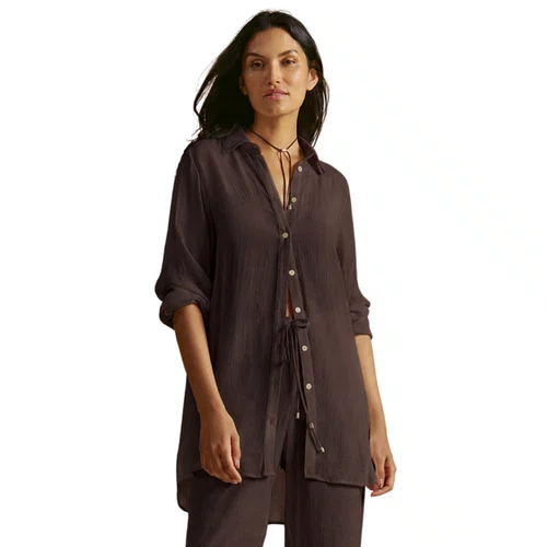 Camisa Lisos Shantung Coffee Cia Maritima