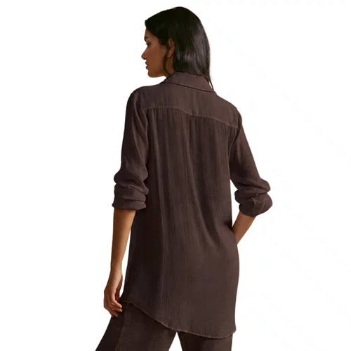 Camisa Lisos Shantung Coffee Cia Maritima