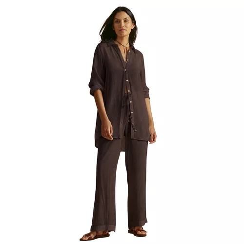 Camisa Lisos Shantung Coffee Cia Maritima