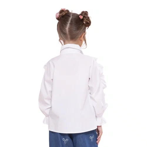 Camisa Tricoline Babado Mangas Mini Laços Pituchinhus