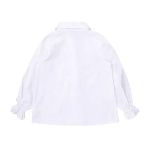 Camisa Tricoline Babado Mangas Mini Laços Pituchinhus