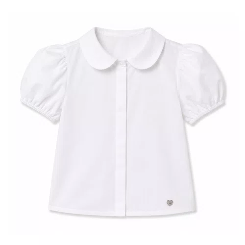 Camisa Tricoline Branca Básica Petit Cherie
