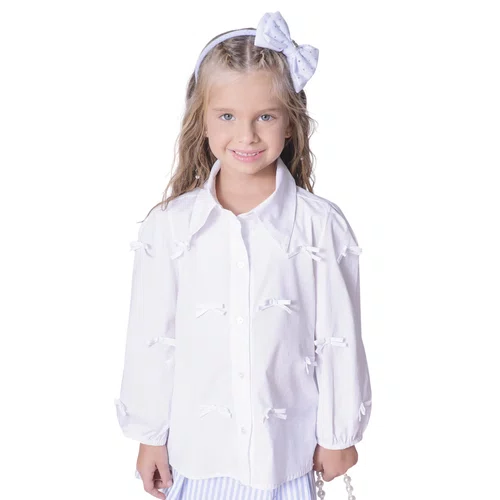 Camisa Tricoline Mini Lacinhos Pituchinhus