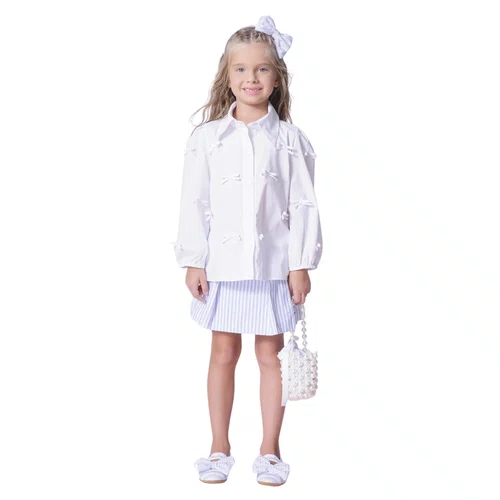 Camisa Tricoline Mini Lacinhos Pituchinhus