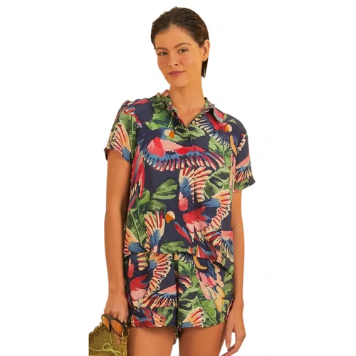 Camisa Voo Dos Passaros Marinho Farm