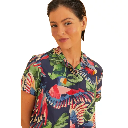 Camisa Voo Dos Passaros Marinho Farm