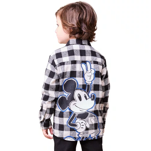 Camisa Xadrez Flanela Mickey Preto Youccie