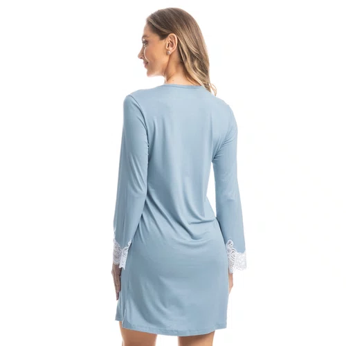 Camisão Manga Longa Paula Azul Daniela Tombini